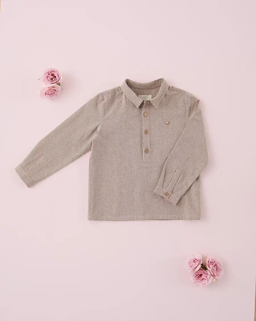 Camisa Nino Vichy Chocolate-1 Camisa Niño Vichy Chocolate