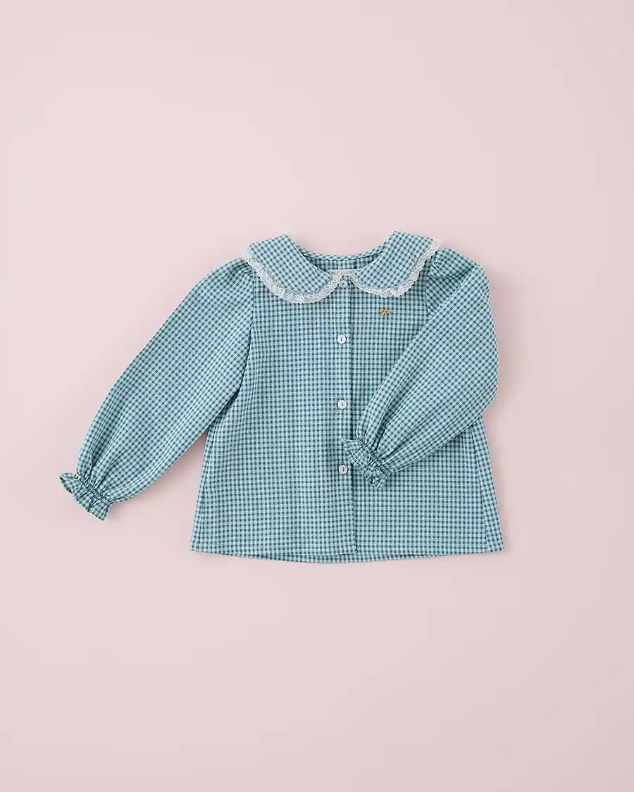 Camisa nina Minivichy Eucalipto-2 Camisa Niña Minivichy Eucalipto