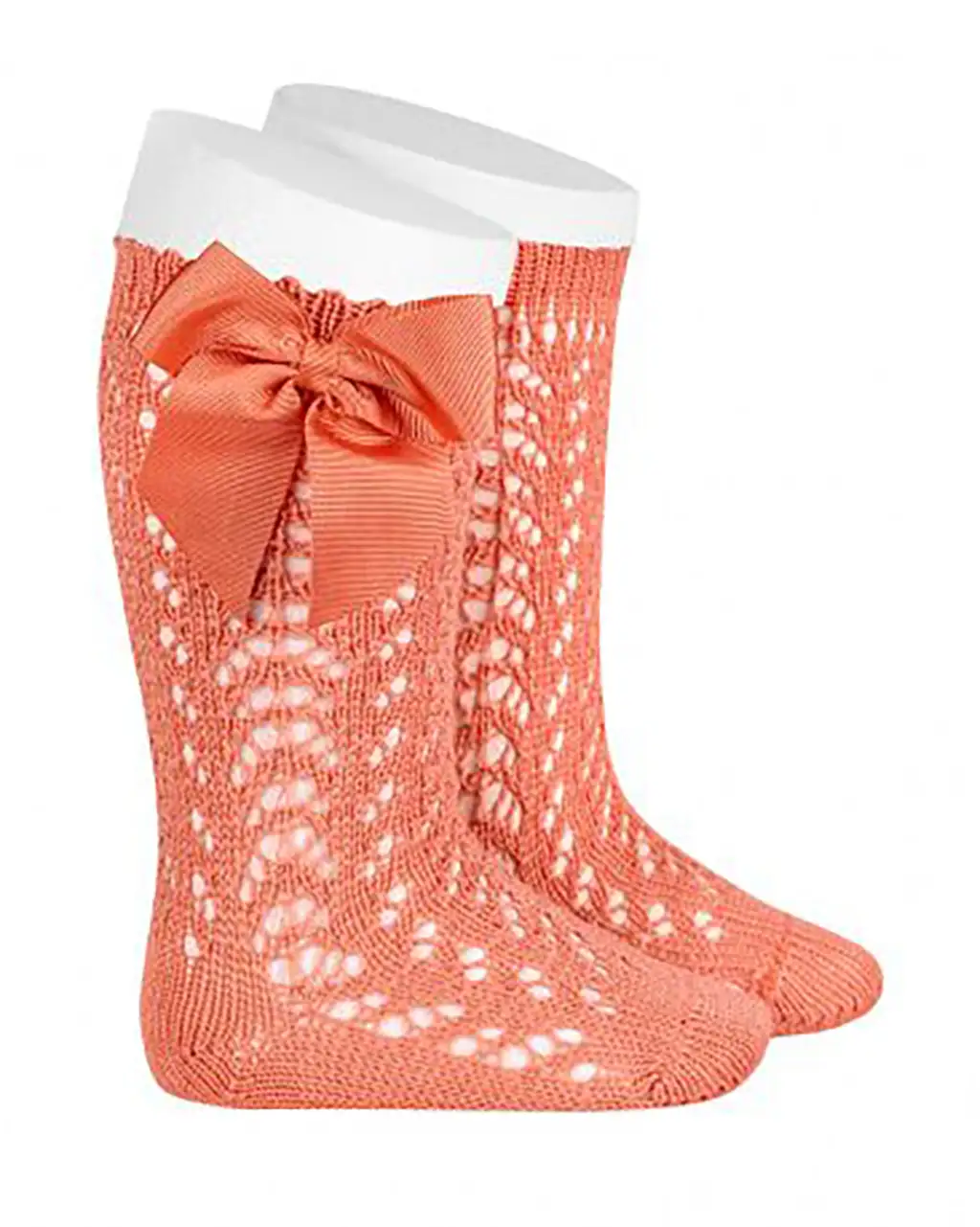 calcetines condor perle peonia Calcetines altos perlé calado con lazo grogrén Peonía marca Cóndor