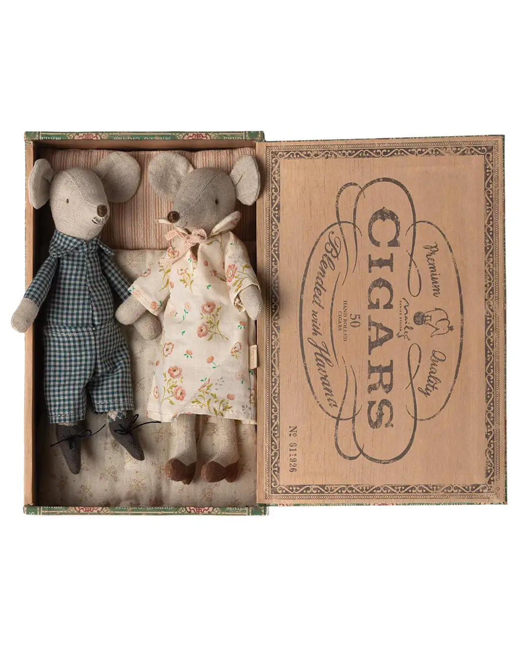 Ratones abuela y abuelo ratón en caja de puros Ratones abuela y abuelo en caja de puros de Maileg - Imagen 1