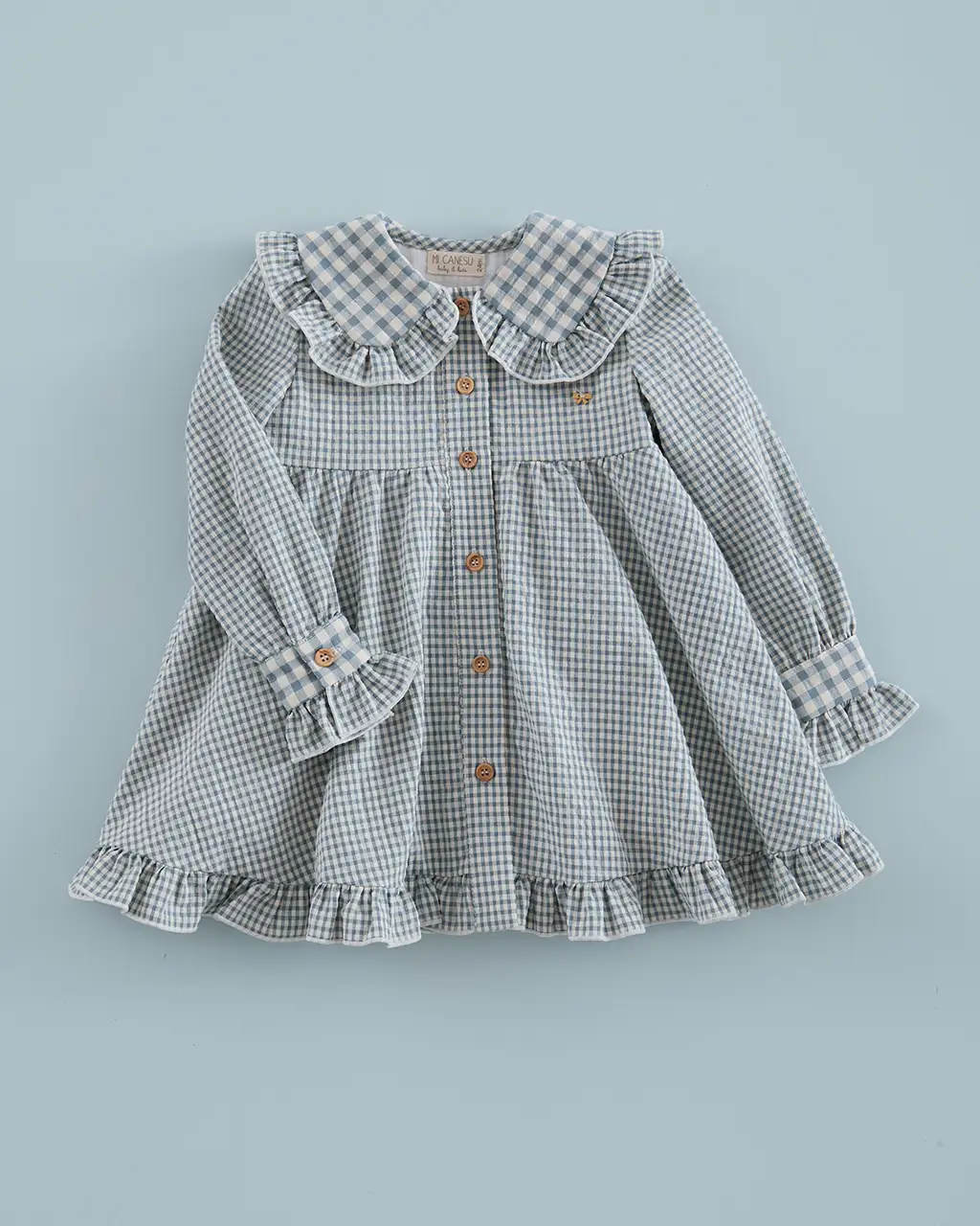 Vestido minivichy Azul Denim Vestido minivichy Azul Denim